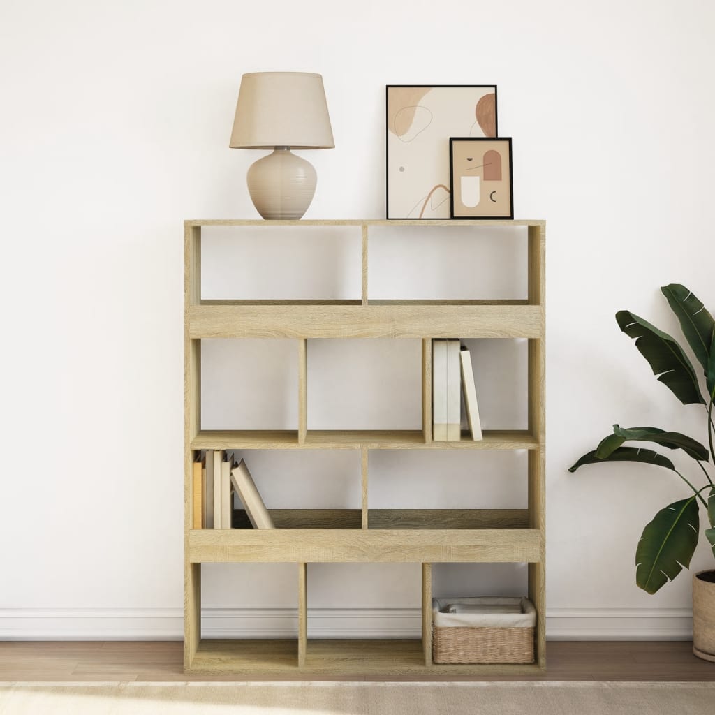 vidaXL Bookcase Sonoma Oak 100x33x125,5 cm Engineered Wood