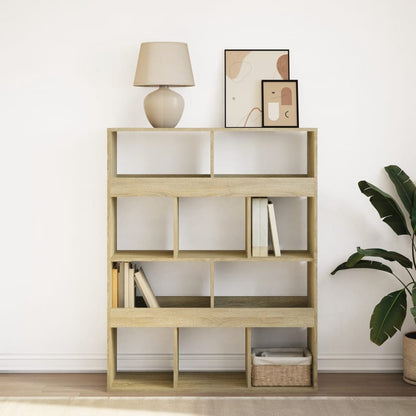 vidaXL Bookcase Sonoma Oak 100x33x125,5 cm Engineered Wood