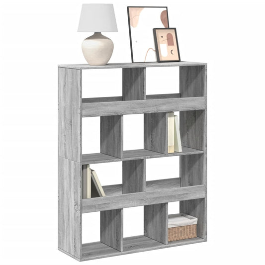 vidaXL Bookcase Grey Sonoma 100x33x125,5 cm Engineered Wood