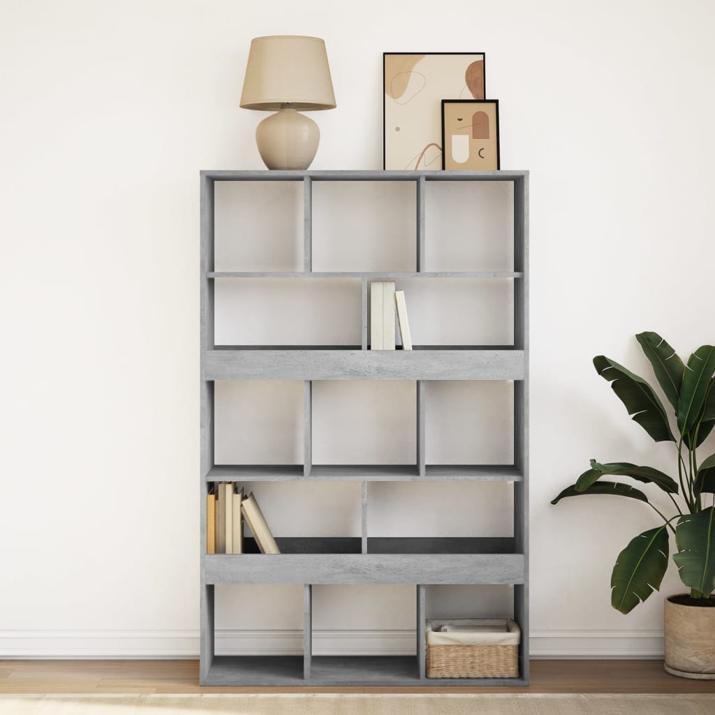 vidaXL Bookcase Concrete Grey 100x33x156,5 cm Engineered Wood