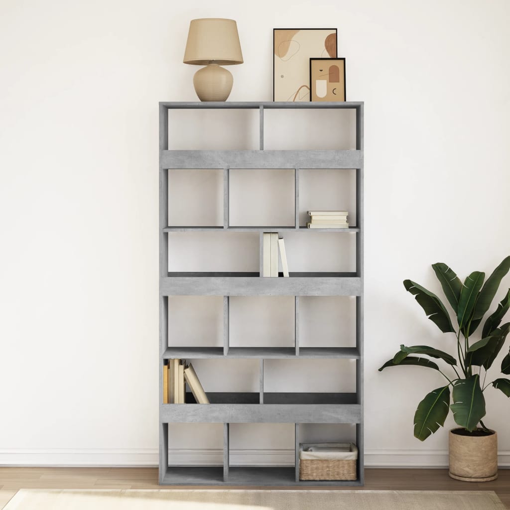 vidaXL Bookcase Concrete Grey 100x33x187,5 cm Engineered Wood
