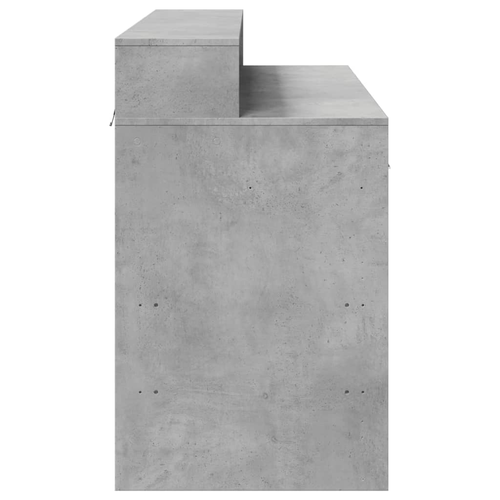 vidaXL Desk with LED Lights Concrete Grey 120x55x91 cm Engineered Wood