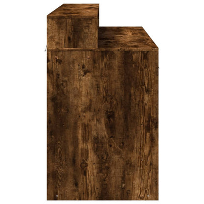 vidaXL Desk with LED Lights Smoked Oak 120x55x91 cm Engineered Wood