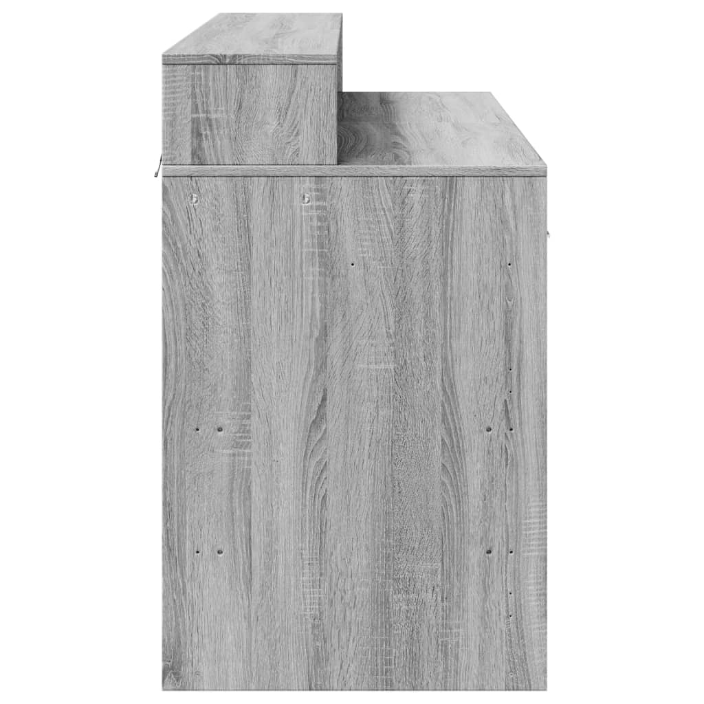 vidaXL Desk with LED Lights Grey Sonoma 120x55x91 cm Engineered Wood