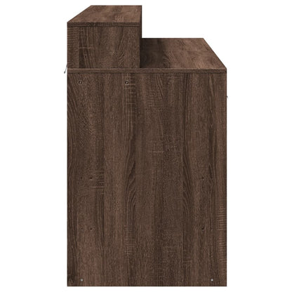 vidaXL Desk with LED Lights Brown Oak 120x55x91 cm Engineered Wood