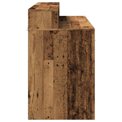 vidaXL Desk with LED Lights Old Wood 120x55x91 cm Engineered Wood