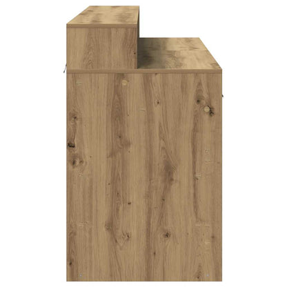 vidaXL Desk with LED Lights Artisian Oak 120x55x91 cm Engineered Wood