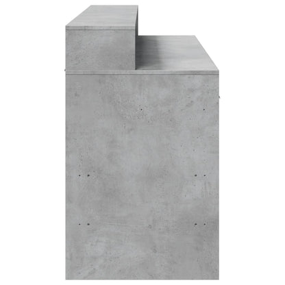 vidaXL Desk with LED Lights Concrete Grey 140x55x91 cm Engineered Wood