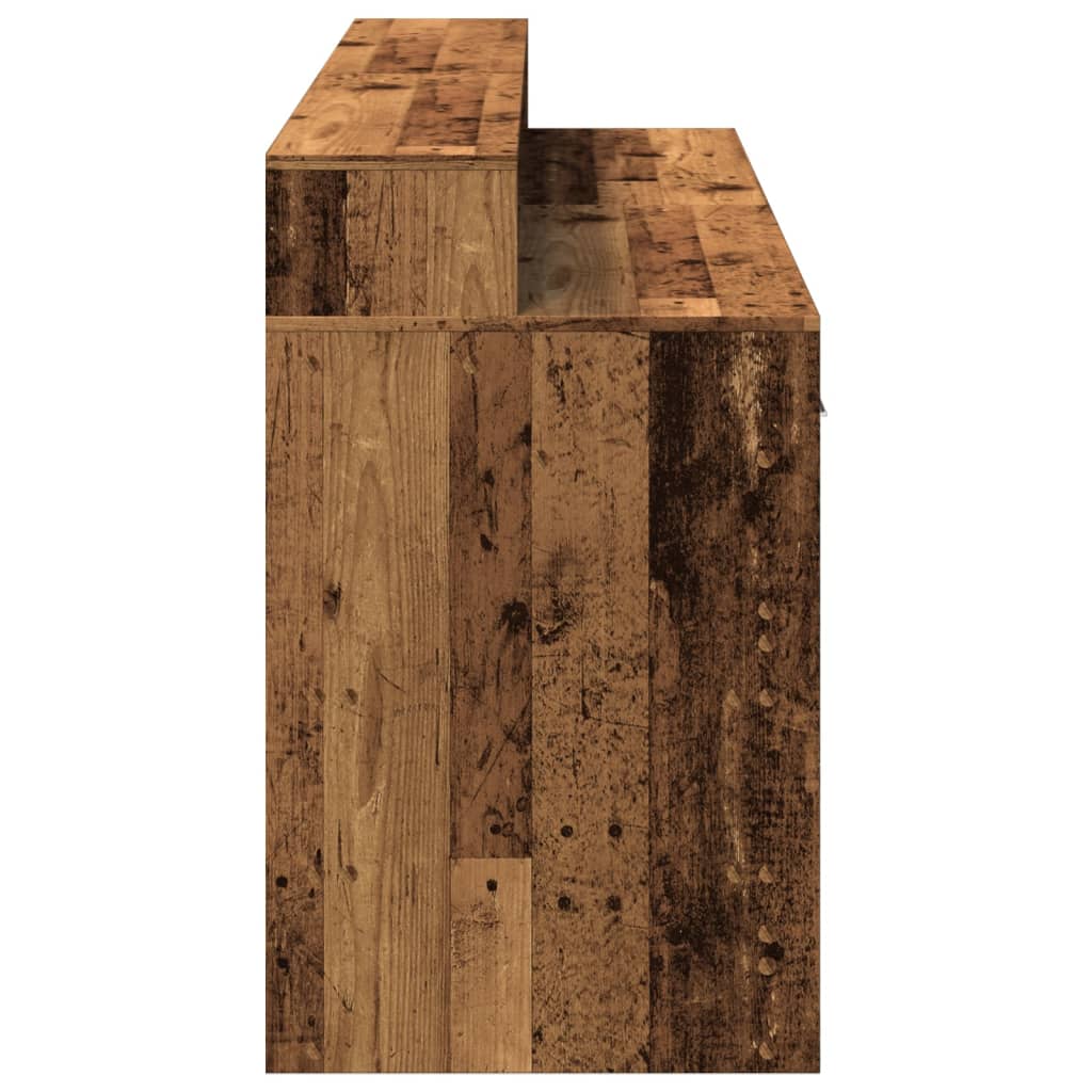 vidaXL Desk with LED Lights Old Wood 160x55x91 cm Engineered Wood