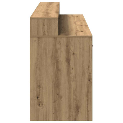 vidaXL Desk with LED Lights Artisian Oak 160x55x91 cm Engineered Wood