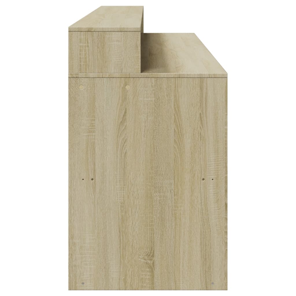 vidaXL Desk with LED Lights Sonoma Oak 200x55x91 cm Engineered Wood