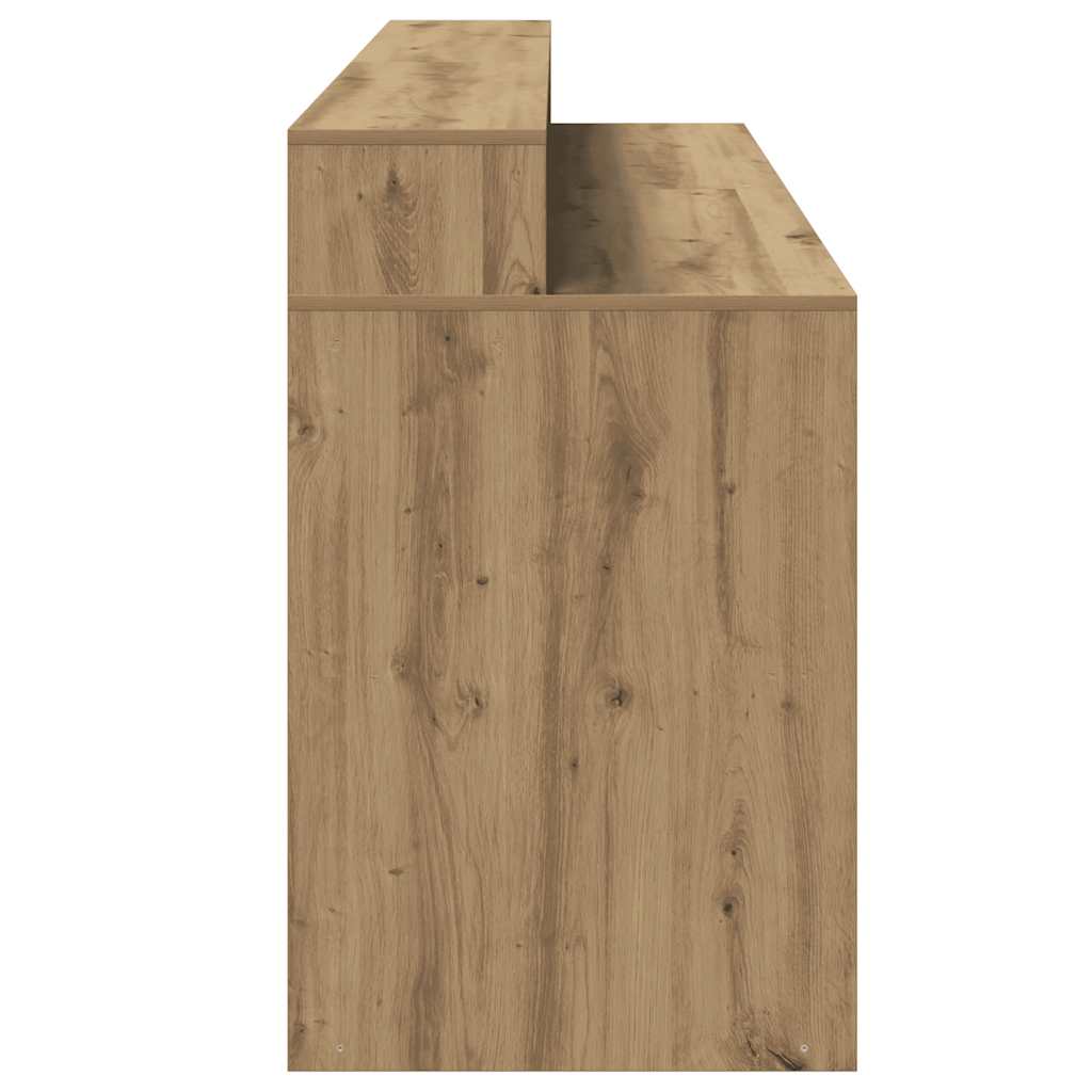 vidaXL Desk with LED Lights Artisian Oak 200x55x91 cm Engineered Wood