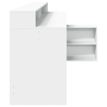 vidaXL Desk with LED Lights White 200x104x91 cm Engineered Wood