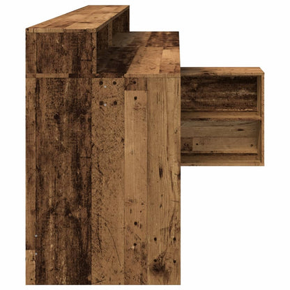 vidaXL Desk with LED Lights Old Wood 200x104x91 cm Engineered Wood