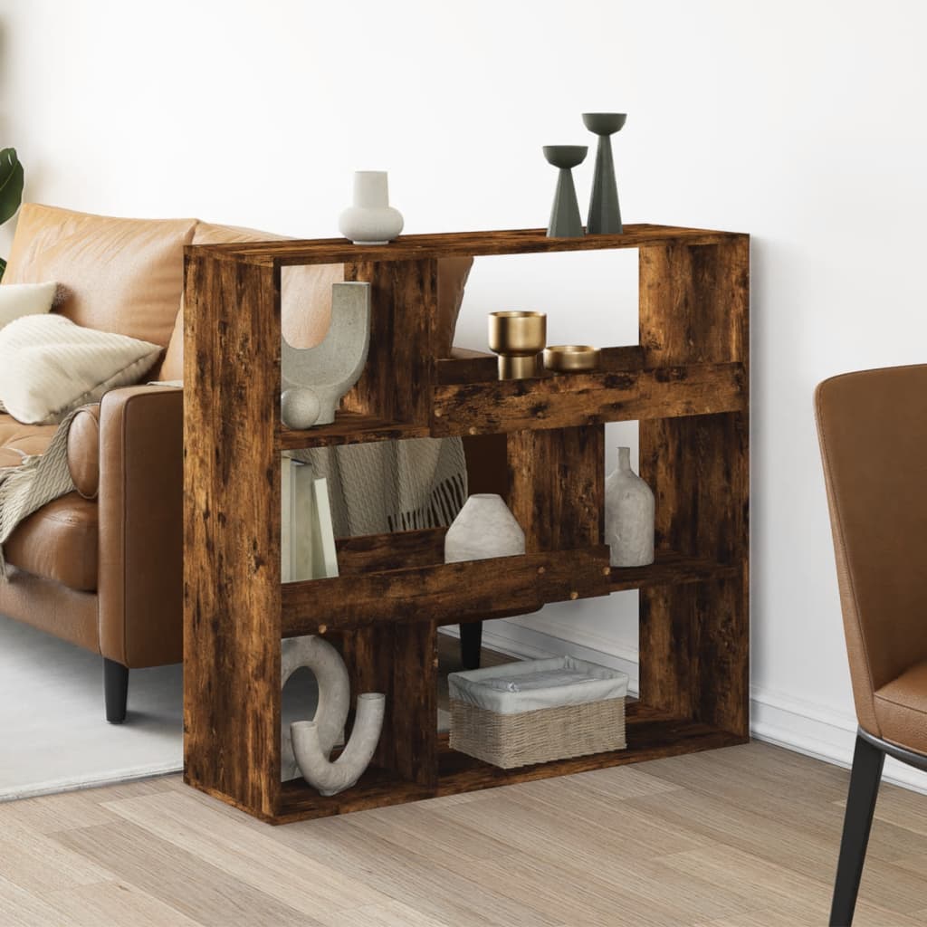 vidaXL Room Divider Smoked Oak 100x33x94.5 cm Engineered Wood