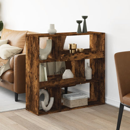vidaXL Room Divider Smoked Oak 100x33x94.5 cm Engineered Wood