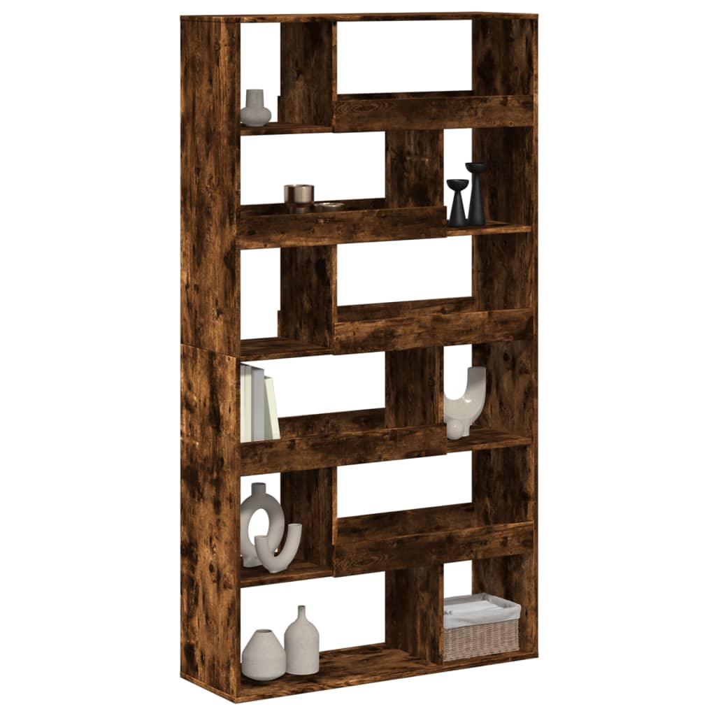 vidaXL Room Divider Smoked Oak100x33x187,5 cm Engineered Wood