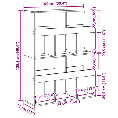vidaXL Room Divider White 100x33x125,5 cm Engineered Wood