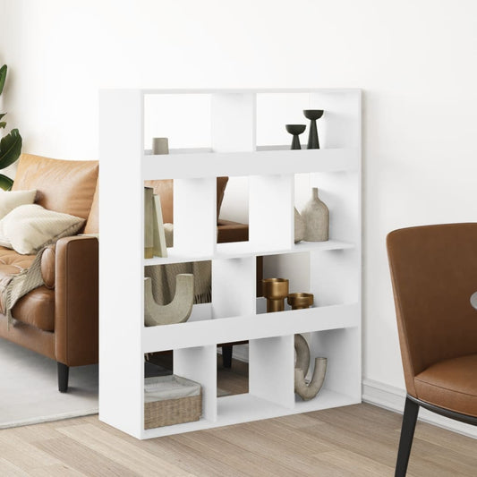 vidaXL Room Divider White 100x33x125,5 cm Engineered Wood