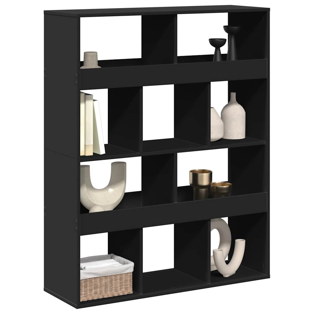 vidaXL Room Divider Black 100x33x125,5 cm Engineered Wood