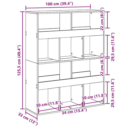 vidaXL Room Divider Black 100x33x125,5 cm Engineered Wood