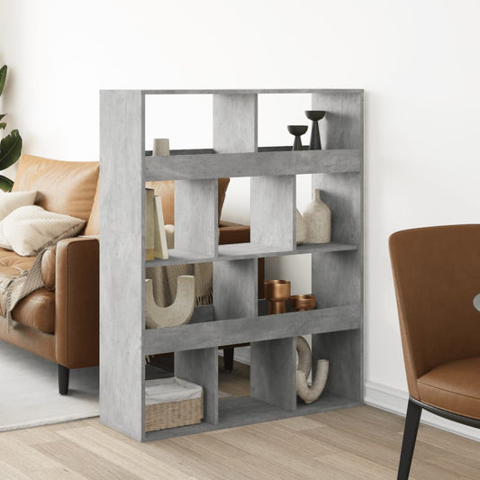 vidaXL Room Divider Concrete Grey 100x33x125,5 cm Engineered Wood