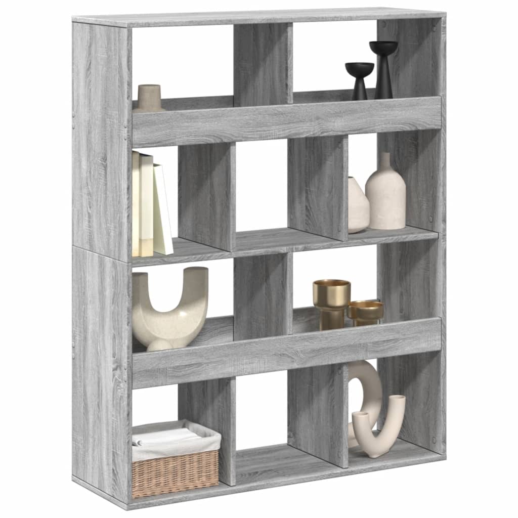 vidaXL Room Divider Grey Sonoma 100x33x125,5 cm Engineered Wood