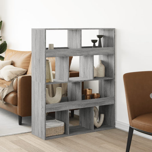 vidaXL Room Divider Grey Sonoma 100x33x125,5 cm Engineered Wood