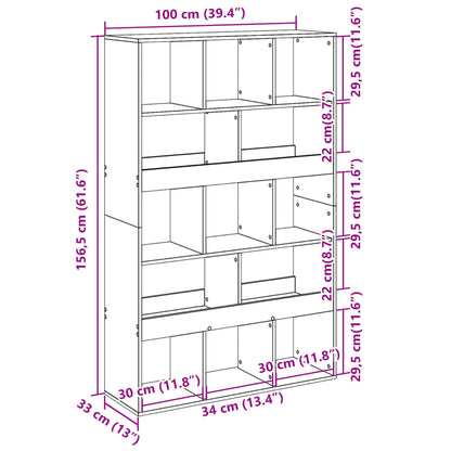 vidaXL Room Divider Grey Sonoma 100x33x156,5 cm Engineered Wood