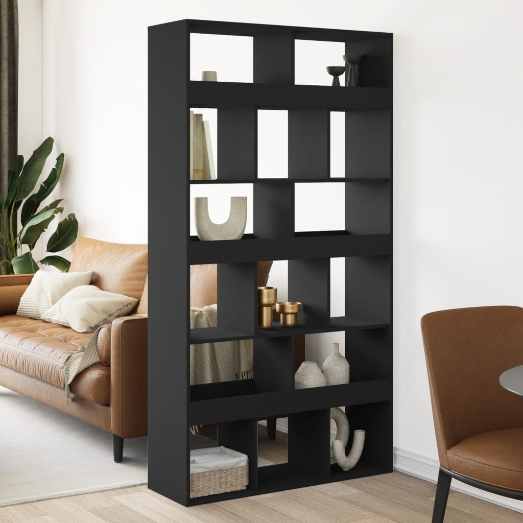 vidaXL Room Divider Black 100x33x187,5 cm Engineered Wood