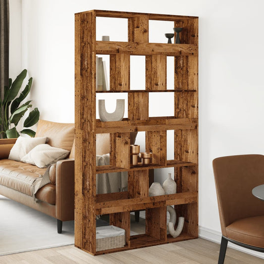 vidaXL Room Divider Old Wood 100x33x187,5 cm Engineered Wood