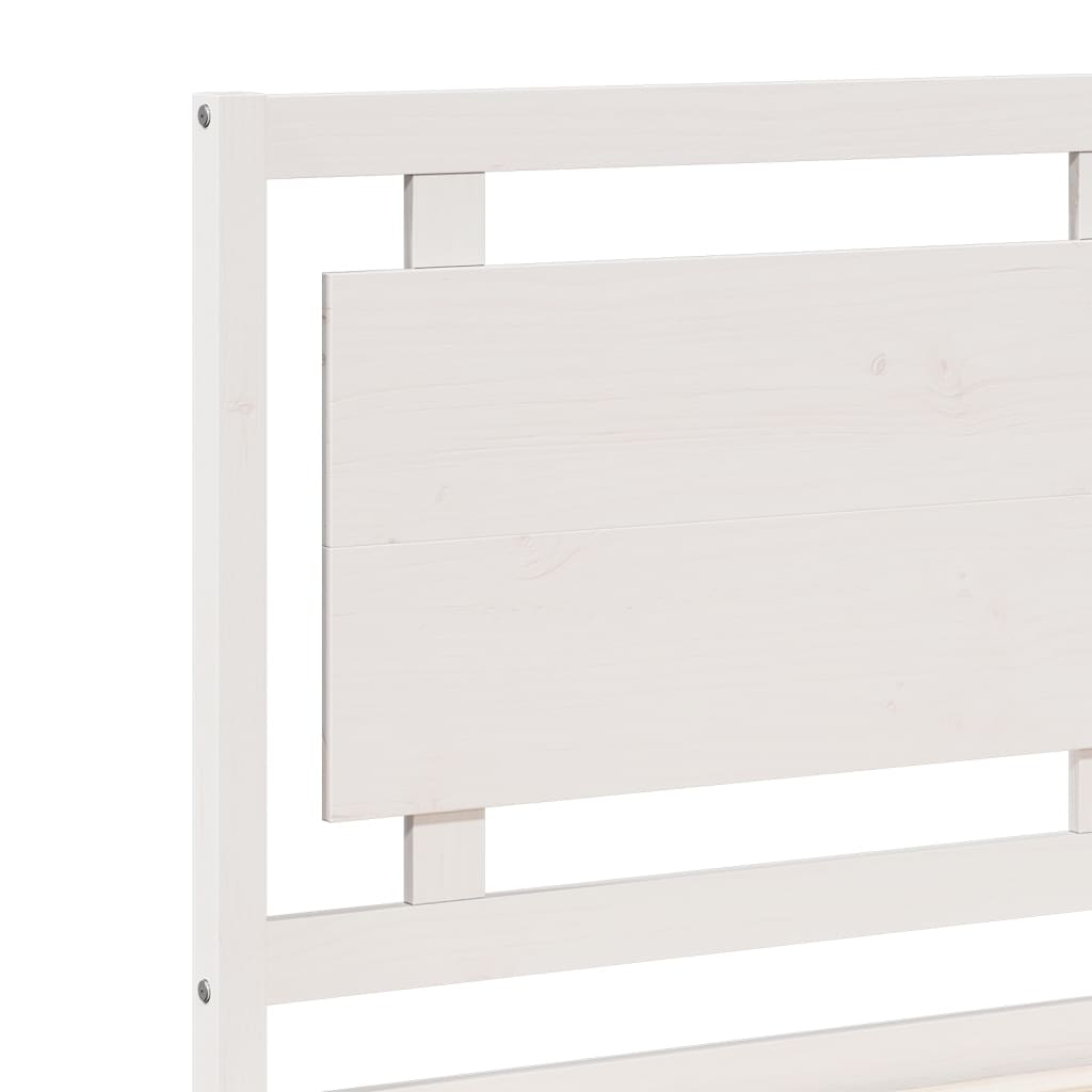vidaXL Extra Long Bed Frame without Mattress White 200x210 cm Solid Wood