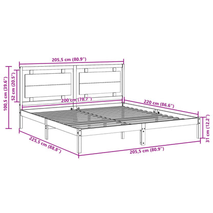 vidaXL Extra Long Bed Frame without Mattress 200x220 cm Solid Wood