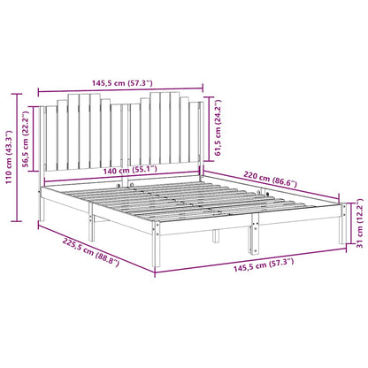 vidaXL Extra Long Bed Frame without Mattress 140x220 cm Solid Wood