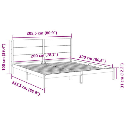 vidaXL Extra Long Bed Frame without Mattress 200x220 cm Solid Wood