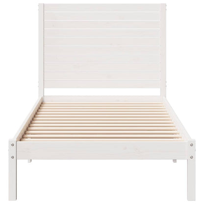 vidaXL Extra Long Bed Frame without Mattress White 90x210 cm Solid Wood