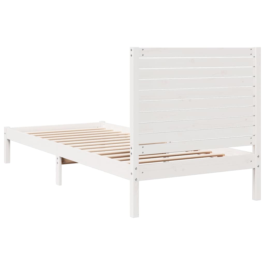 vidaXL Extra Long Bed Frame without Mattress White 90x210 cm Solid Wood