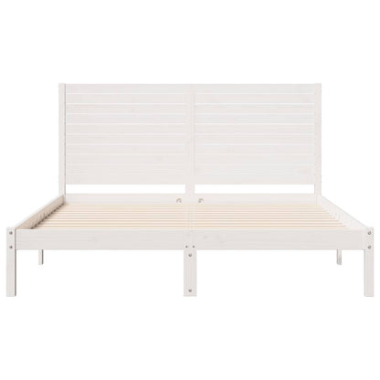 vidaXL Extra Long Bed Frame without Mattress White 140x210 cm Solid Wood