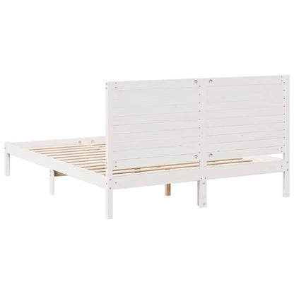 vidaXL Extra Long Bed Frame without Mattress White 140x210 cm Solid Wood