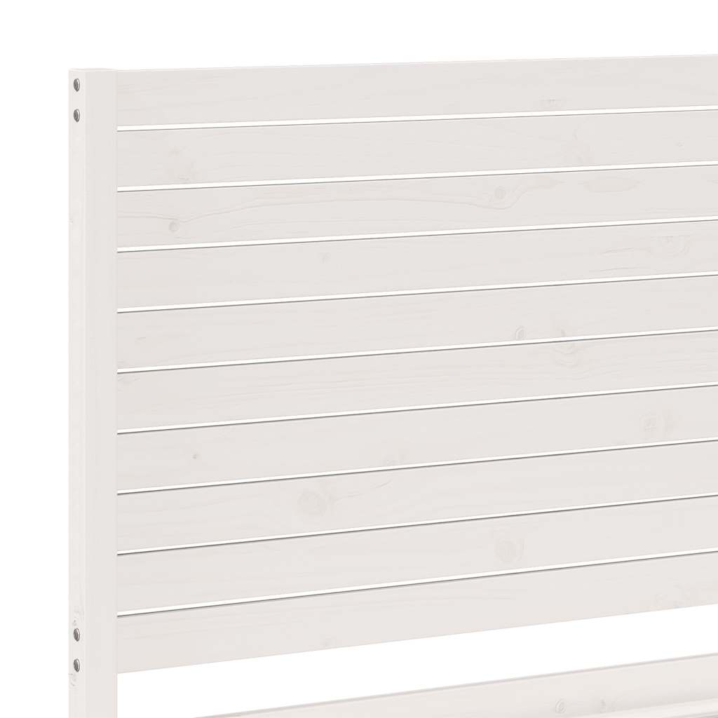 vidaXL Extra Long Bed Frame without Mattress White 140x210 cm Solid Wood