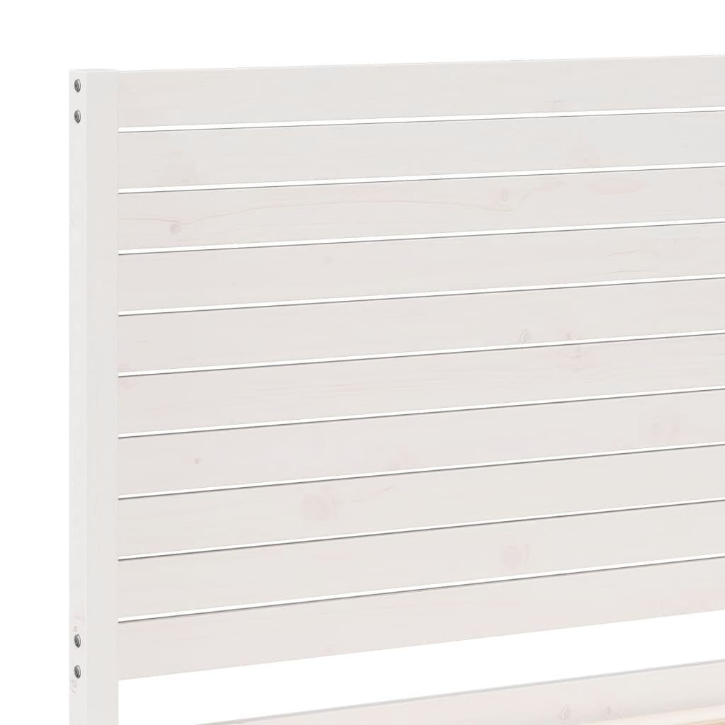 vidaXL Extra Long Bed Frame without Mattress White 180x210 cm Solid Wood