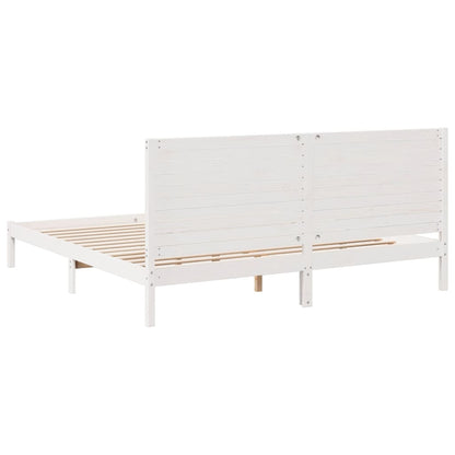 vidaXL Extra Long Bed Frame without Mattress White 200x210 cm Solid Wood