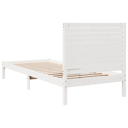 vidaXL Extra Long Bed Frame without Mattress White 90x220 cm Solid Wood