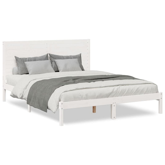 vidaXL Extra Long Bed Frame without Mattress White 140x220 cm Solid Wood
