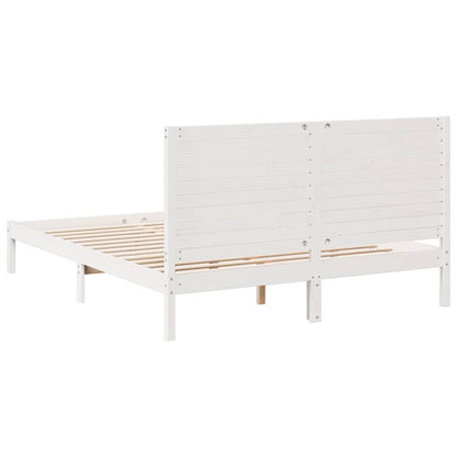 vidaXL Extra Long Bed Frame without Mattress White 140x220 cm Solid Wood