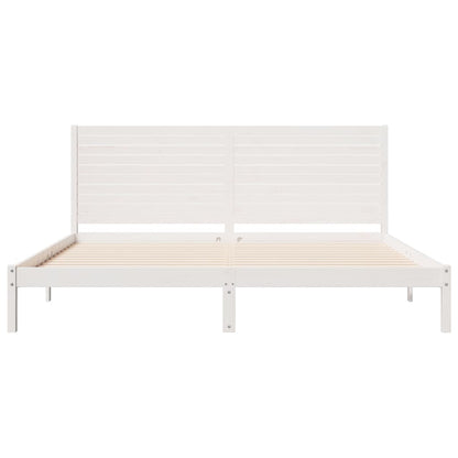 vidaXL Extra Long Bed Frame without Mattress White 200x220 cm Solid Wood
