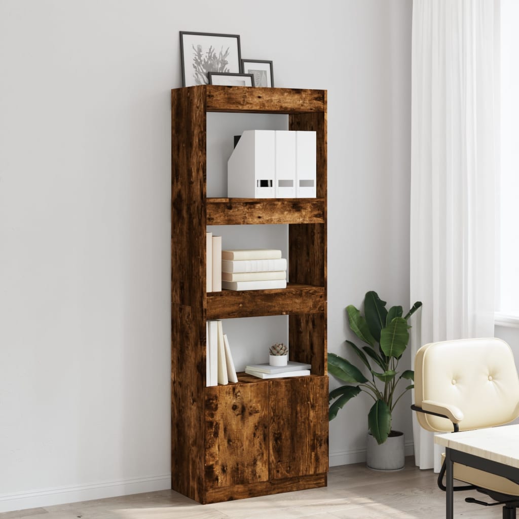 vidaXL Highboard Smoked Oak 63x33x180 cm Engineered Wood
