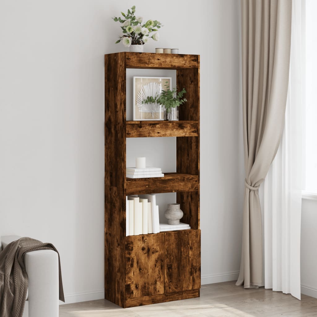 vidaXL Highboard Smoked Oak 63x33x180 cm Engineered Wood