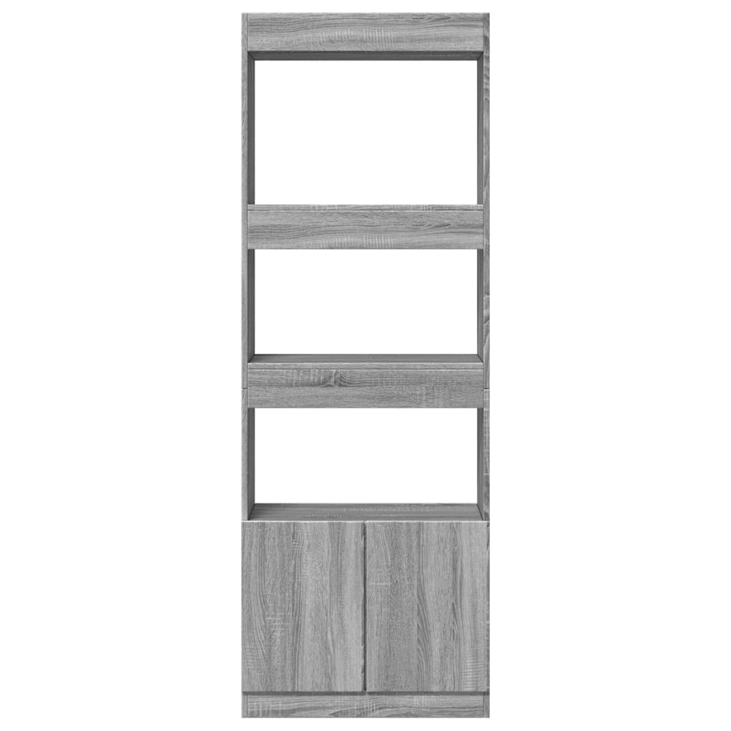 vidaXL Highboard Grey Sonoma 63x33x180 cm Engineered Wood