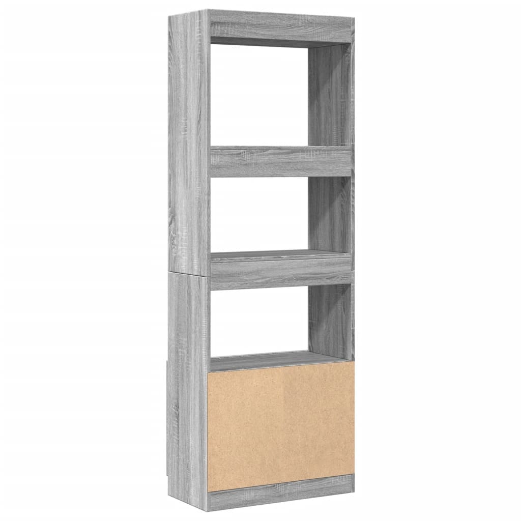 vidaXL Highboard Grey Sonoma 63x33x180 cm Engineered Wood